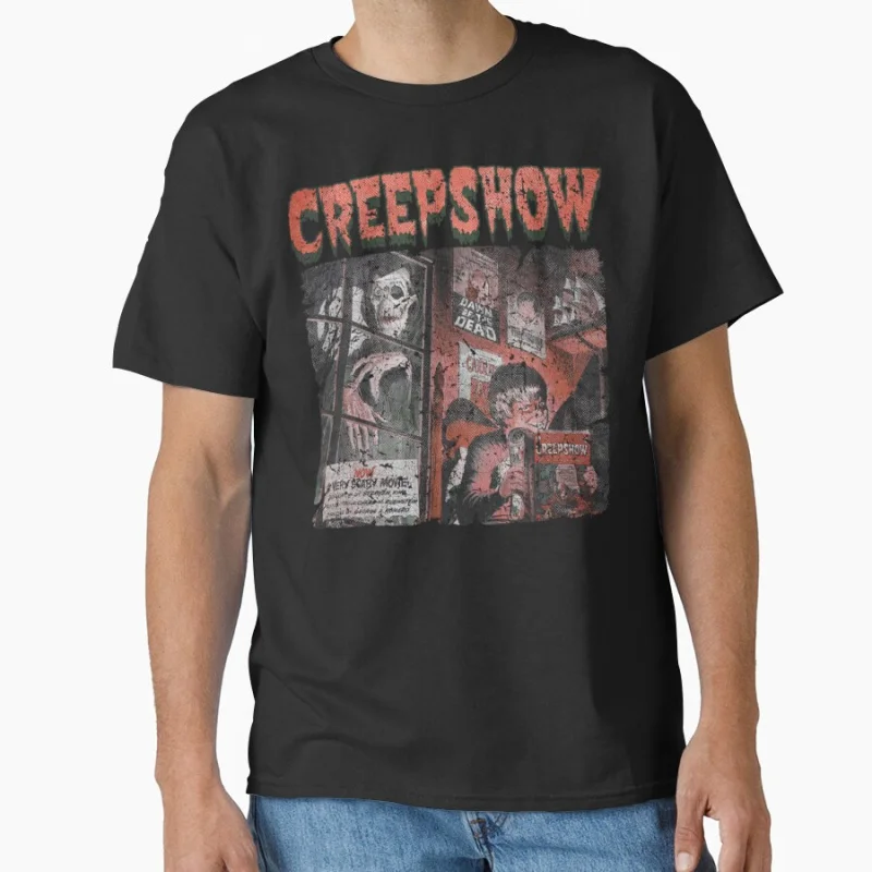 

Creepshow 80s vintage old B movie retro tv shows Horror zombies Scary halloween gift T-shirt for fans Large size Tops S-6xl