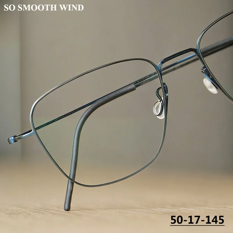 

Сверхлегкая безвинтовая оправа для очков из чистого титана, мужские квадратные деловые очки 5506, женские модные простые очки с золотой оправой