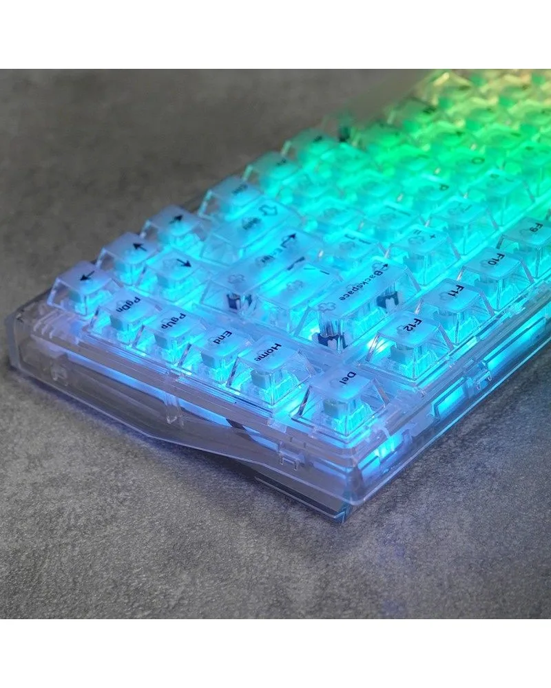 

Keycap White fog black PC material Original height 87 keys, no reinforcement transparent keycap Ice crystal key transparent