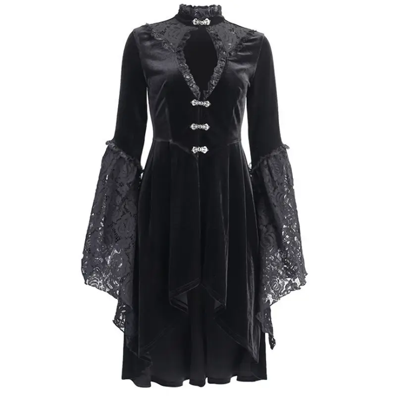 2023 Gothic Women's Dress Halloween Cosplay Costume Sexy Witch Dress Middle Ages Cosplay Costume Women's Dress