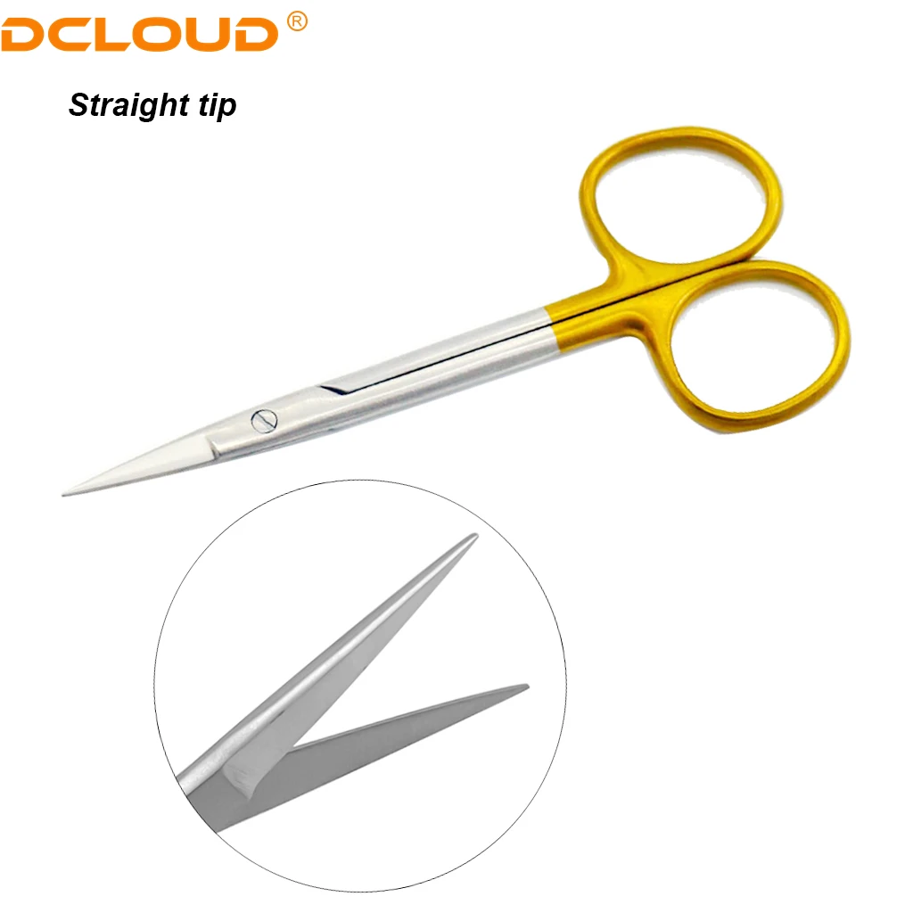 1Pc Dental Surgical Scissors Stainless Steel 11.5cm Needle Holder Plier Straight/Curved Tip Head Scissors Forceps Medical Tools