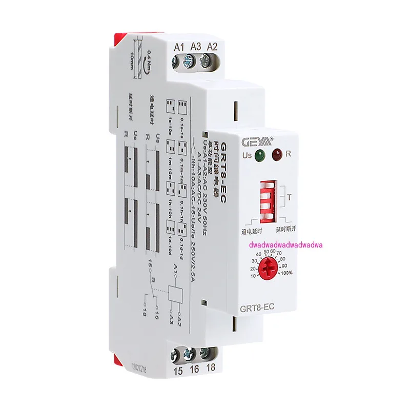 GRT8-EC Power-on Delay Disconnect Small Time Relay AC 220V Adjustable 24v12v