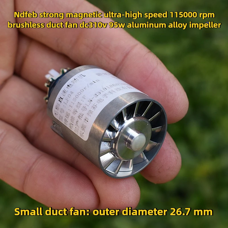 NdFeB Magnet Kuat, Kecepatan Super Tinggi 115000 Rpm, Kipas Saluran Tanpa Sikat Motor Pengering Rambut DC310V