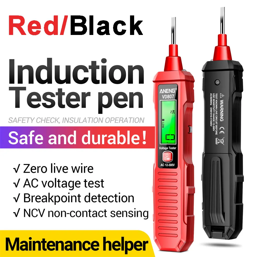 

VD807 Digital Voltage Detectors Electric Tester Pen AC 24-300V Portable Screwdriver Indicator NCV Electroprobe Tools