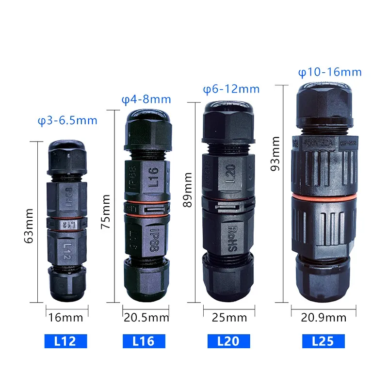 IP68 2 3 4 5 Pin Cable Connector Waterproof Wiring Terminal Straight 3-way 4-way Electrical Junction Box for Street Lights