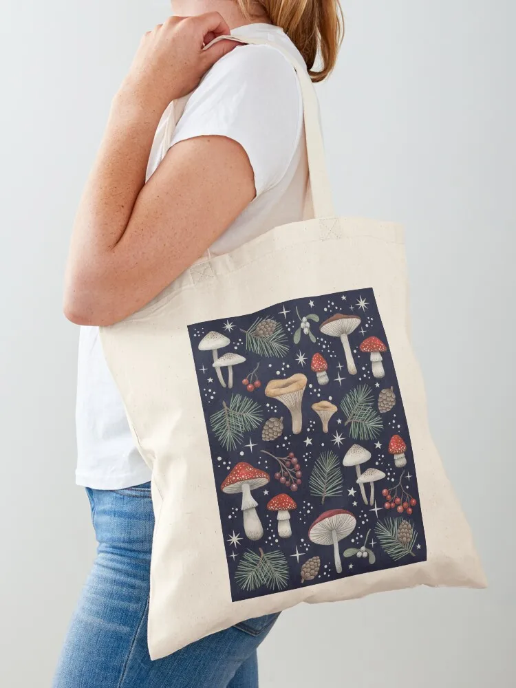 Winter Forest (Deep blue) Tote Bag sacs de shopping tote bag woman foldable reusable bag