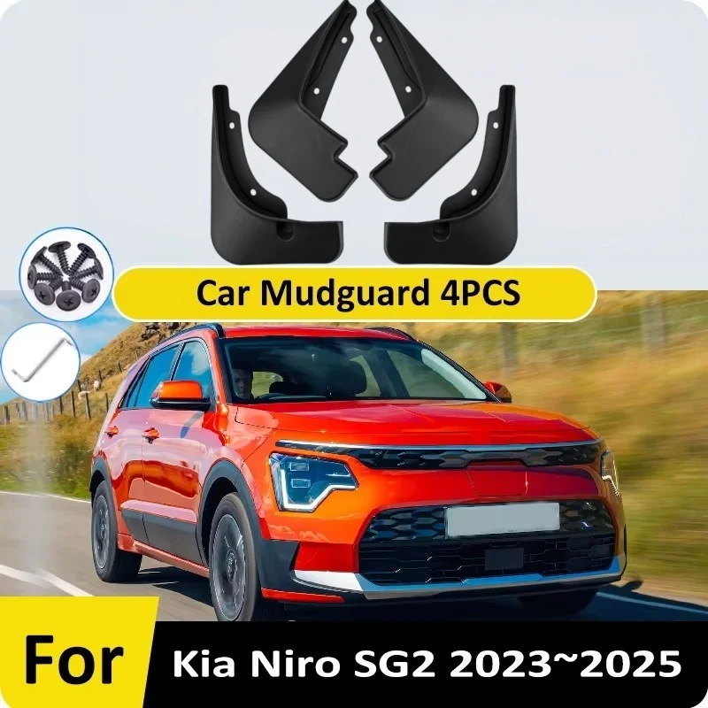 4pcs Wheel Mudguards For Kia Niro SG2 MK2 EV HEV PHEV Accessories 2023 2024 2025 Anti-splash Mud Flaps Guard Dust Mudflaps Tools