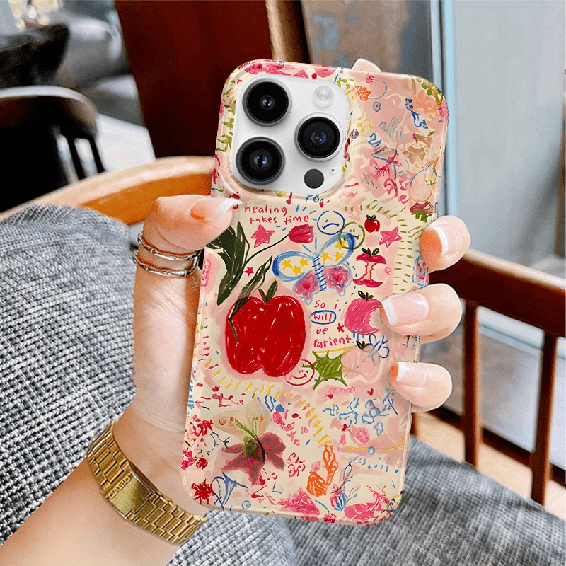 Creative and Adorable Cartoon Pattern Film all-in-one Phone case， suitable for iPhone 17, 16, 15, 14, 13, 12, 11, etc.