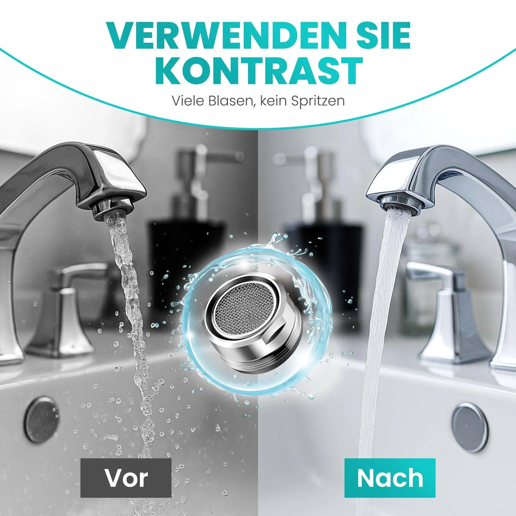 【6Pcs M24 Aerator + Wrench Set】Faucet Water Filter & Bath Tub Spout Nozzle, Threaded Aerator with Mesh Screen, Saving Aerato