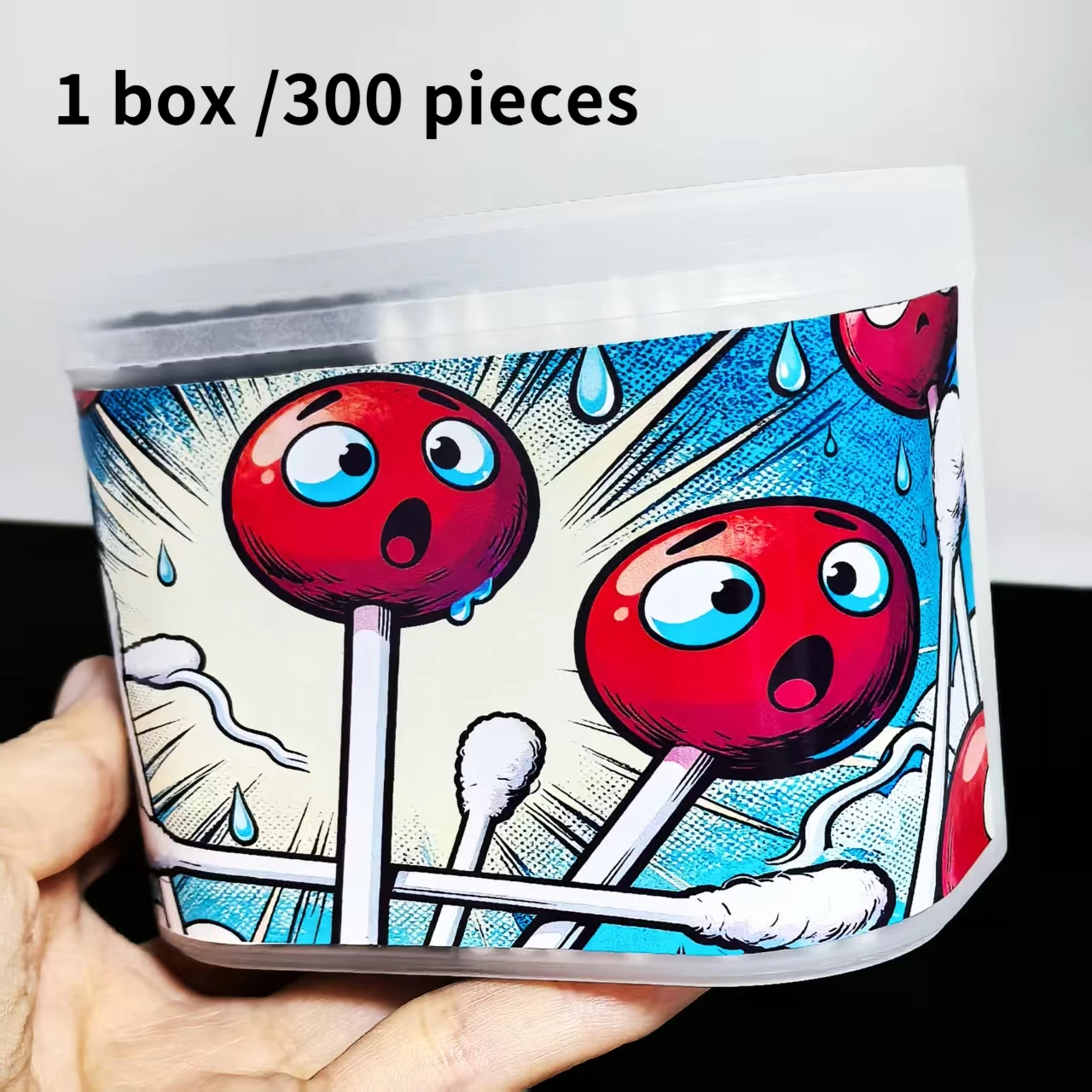 300 Stück tägliche Wattestäbchen für den Haushalt mit kreativen Mustern und doppelköpfigen Details zur Reinigung
