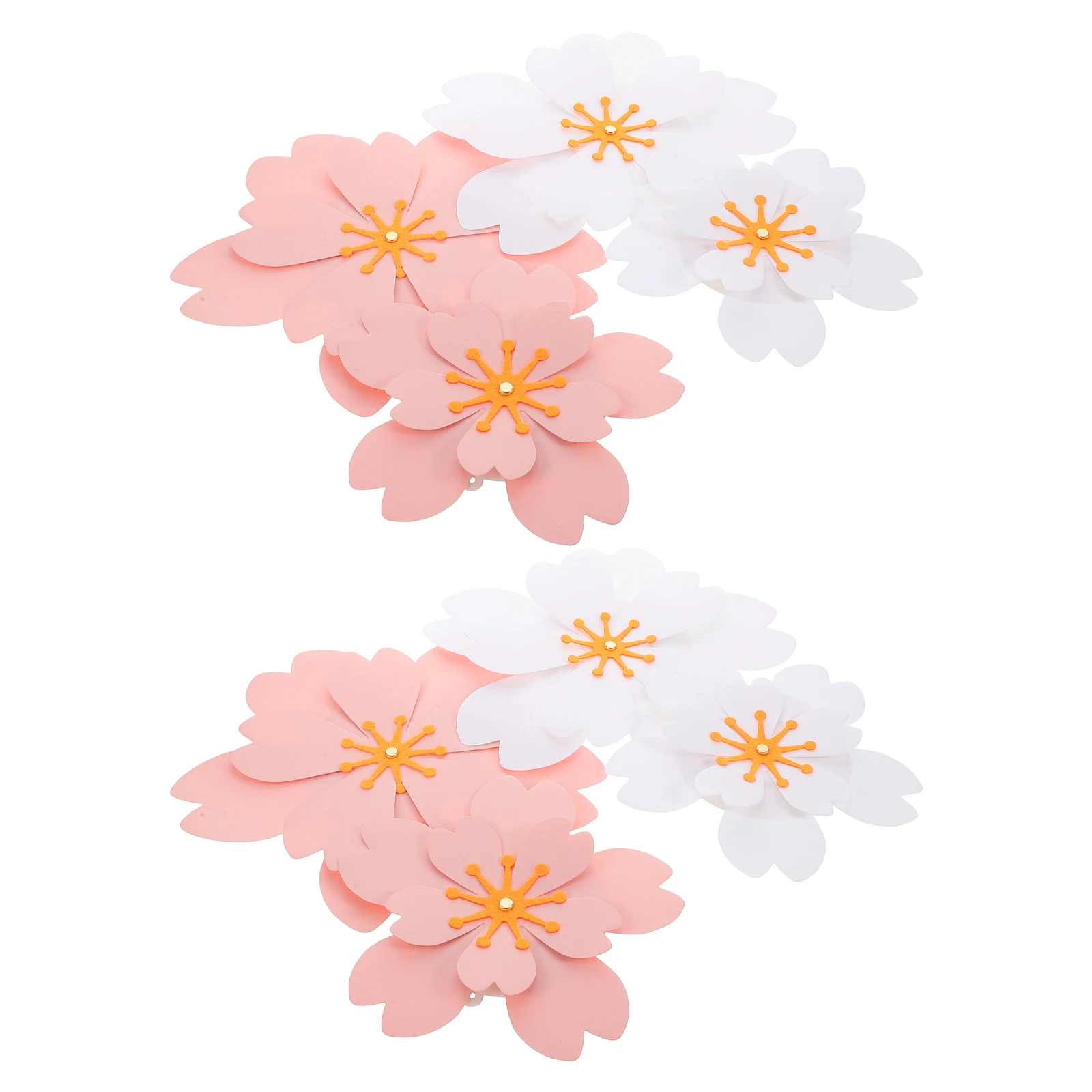 

8PCS Paper Flower Background Decor Spring DIY Arrangement Faux Flowers Wedding Party Nursery Girl Decorations Kit