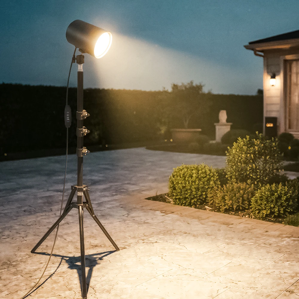Outdoor Floor Lamp with 3 Light Modes - Dimmable LED Floor Standing Reading Work Light for Office, Living Room, Patios & Camping