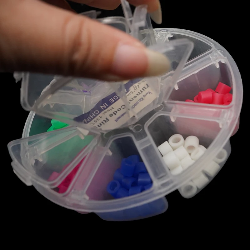 160Pcs/Box Dental Color Code Ring Plastic Identification Circle Orthodontic Instrument Disinfection Classified Consumables
