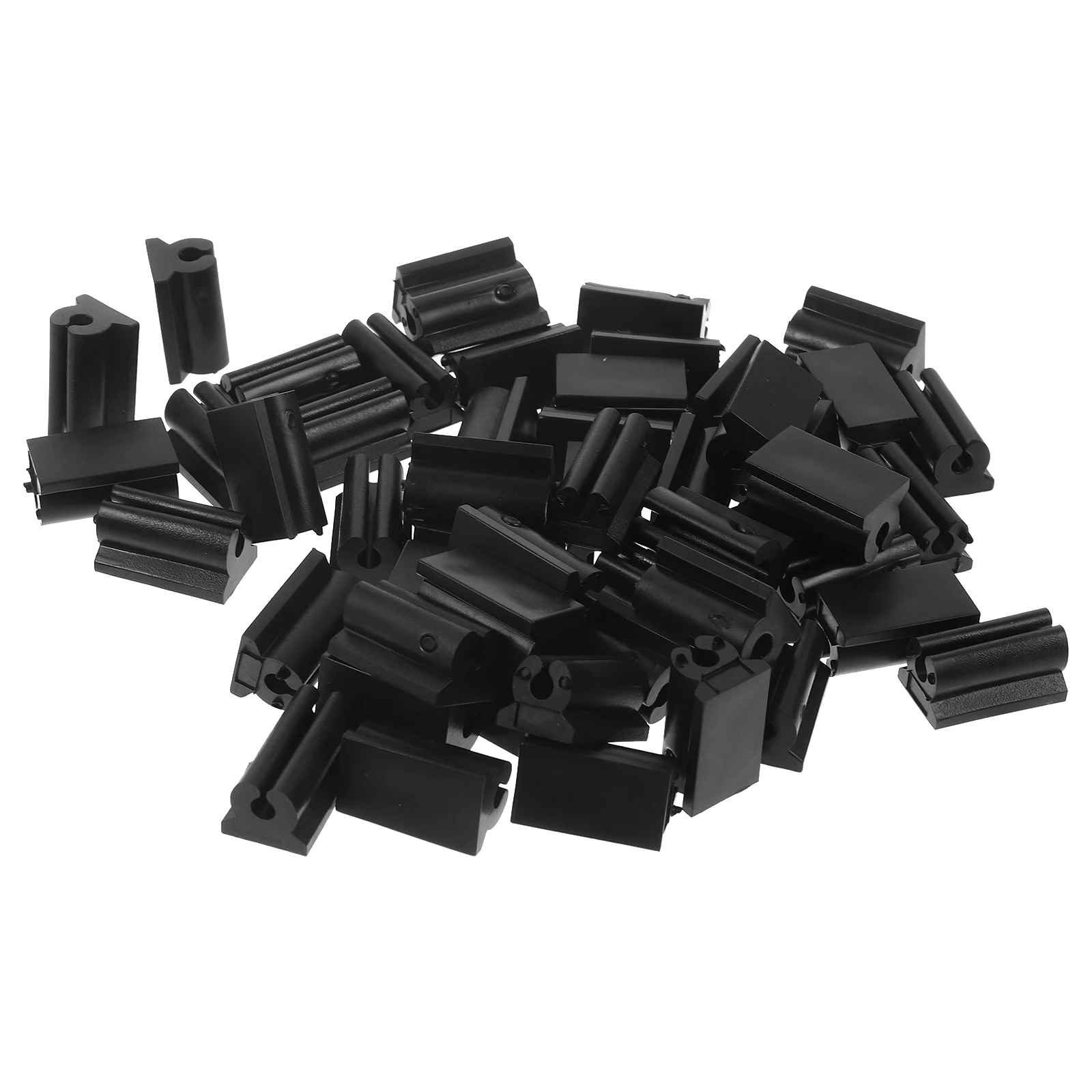 

50pcs Black 3-4mm U Shaped Chair Leg Tips Non Slip Floor Protectors Furniture Legs Plastic Pads Stability