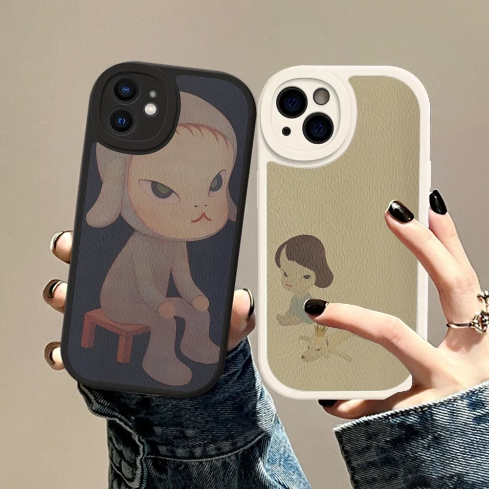 Yoshitomo Nara Phone Case Hard Leather For iPhone 14 13 12 Mini 11 14 Pro Max Xs X Xr 7 8 Plus Fundas