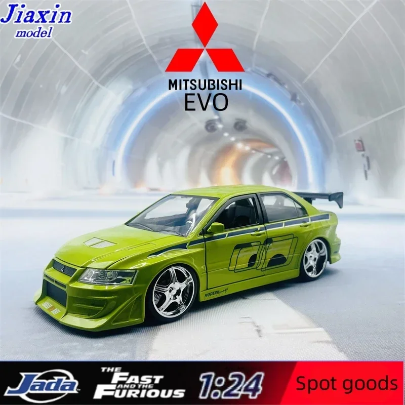 

JADA 1/24 Fast and Furious Movie Cars Brian's Mitsubishi Lancer Evolution 7 Simulation Metal Diecast Model Cars Kids Toys