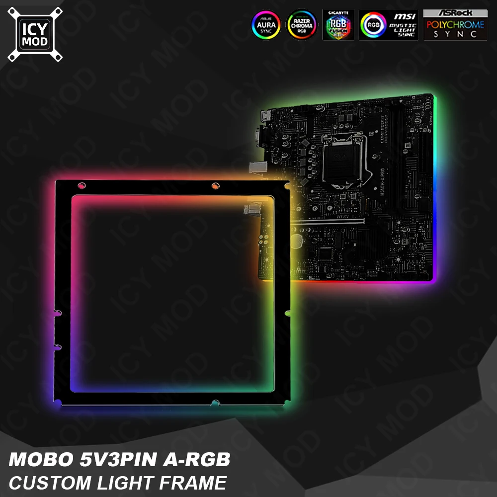 

MOBO Frame Decoration Custom AURA SYNC PC Case MOD Panel ATX MATX ITX 5V3Pin Motherboard Lighting Pad MOBO A-RGB Frame Acrylic