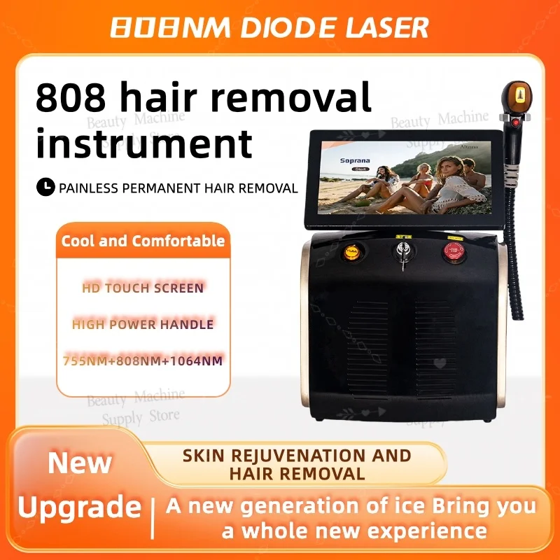 

2024 New Summer Ice Platinum 3 Wavelength 808nm Diode Laser 808 Hair Removal Machine Salon or Home Use Remover