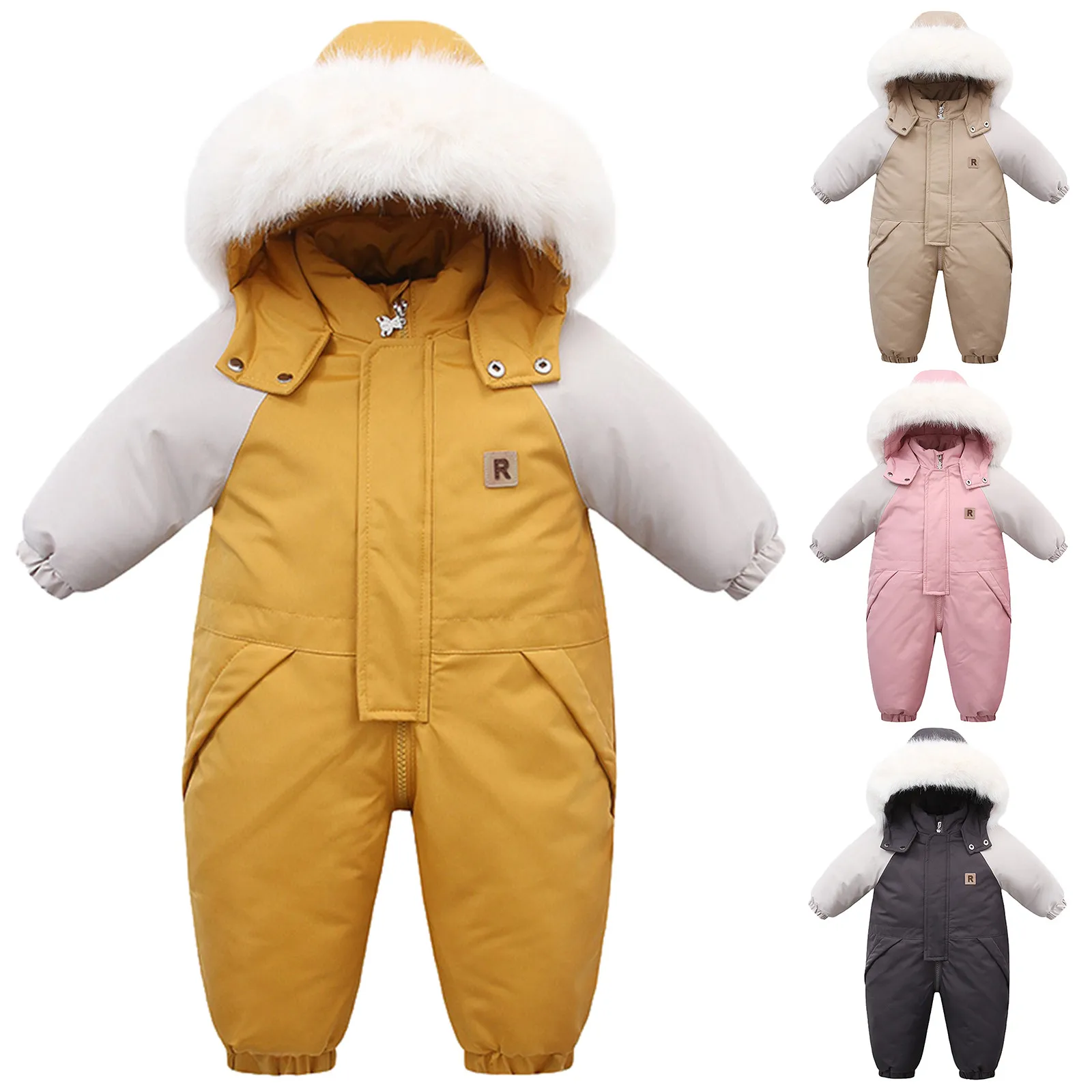 Russia Children Winter Ski Suit Warm Thicken Baby Jumpsuit Outwear New Children Snow Wear Clothing Waterproof Girl Snowsuit 2-5Y