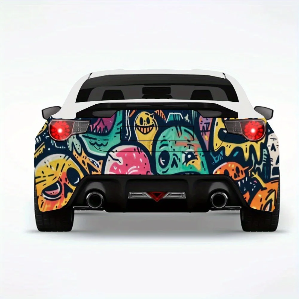 

Граффити Monster Crowd Автомобильная наклейкаВиниловая наклейка на заднюю часть автомобиля, водонепроницаемые самоклеящиеся виниловые наклейки для хвоста и бампера автомобиля, D