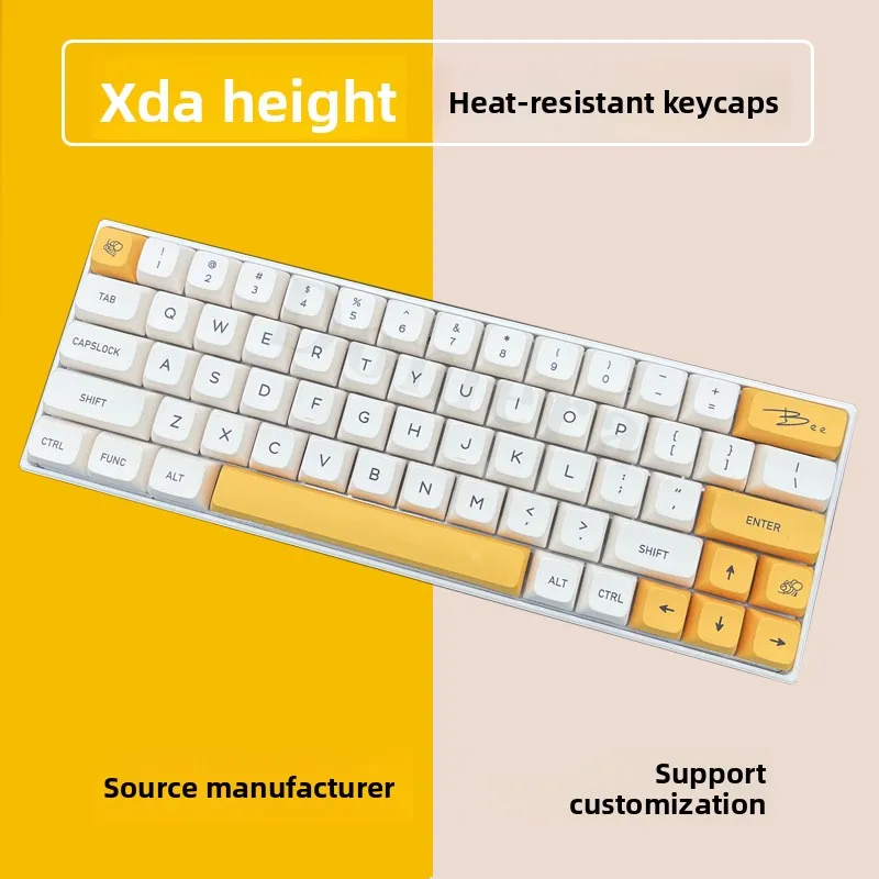 Honey Milk 140 Key Small Full Set English/Japanese Mechanical Keyboard Thermal Sublimation Key Cap PBT Material