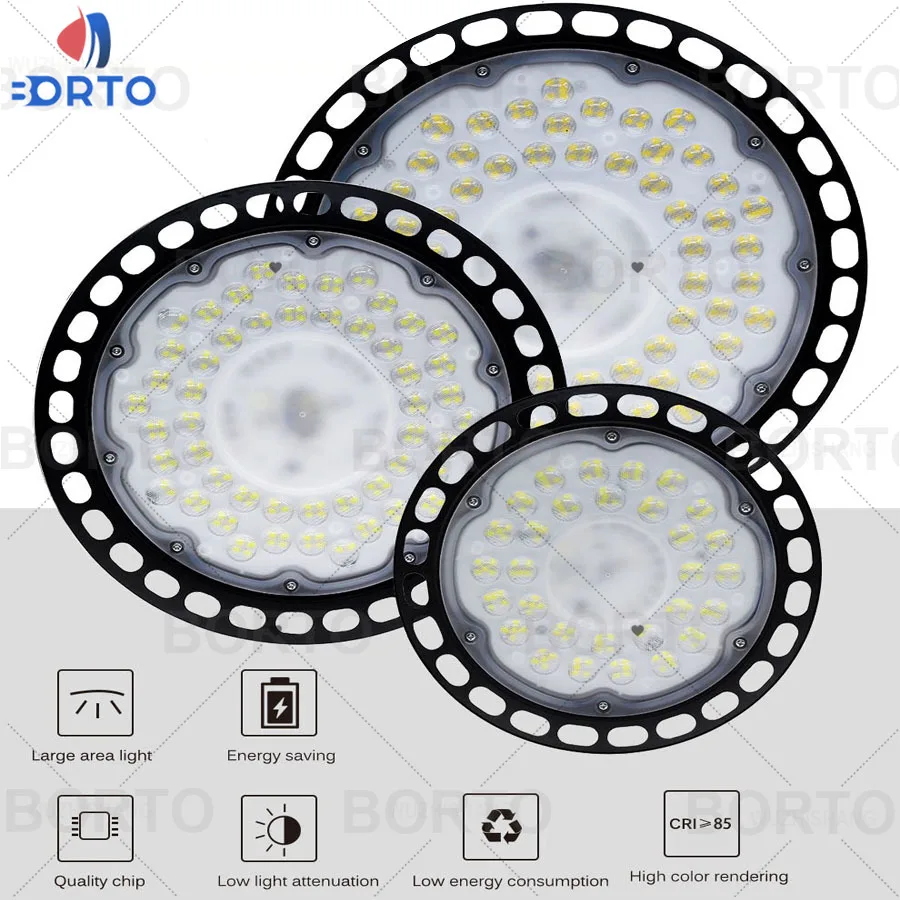 165V-265V 100W/150W/200W UFO Flying Saucer EU/AU/US Plug Light Workshop Chandelier Lighting Ceiling Factory Warehouse LED