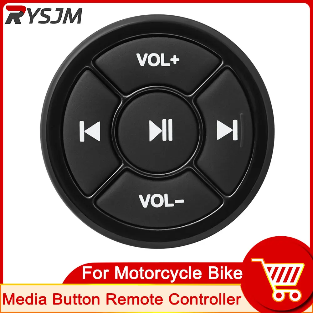 Wireless Remote Button 5 Keys For Car Motorcycle Bike Handlebar Steering Wheel Bluetooth-compatible DVD Player Media Button