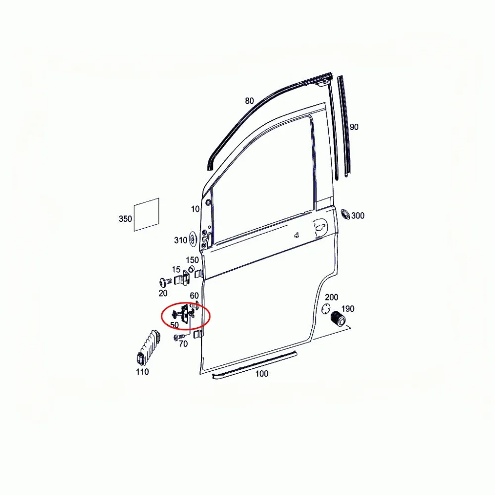 A447207500 Door Holder Door Catcher Mercedes-Benz W447 W448 W639 MARCO POLO Camper Vito Viano V-Class EQV A447720750028