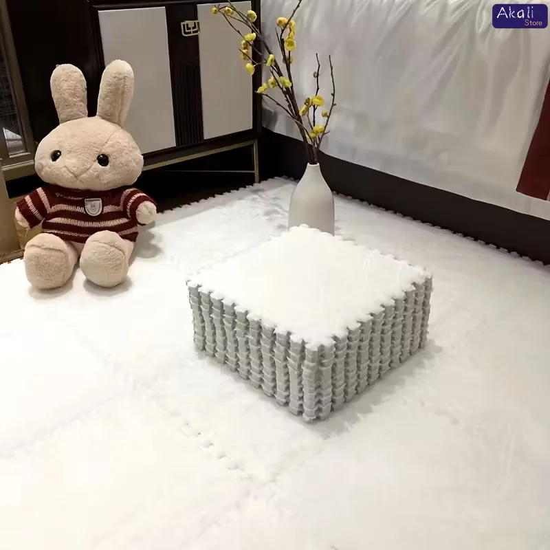 12 قطعة من سجادة أرضية رغوية من القطيفة الناعمة المتشابكة سجادة غير قابلة للانزلاق سجادة لعب سميكة لغرفة المعيشة وغرفة النوم وغرفة الأطفال ديكور المنزل #6