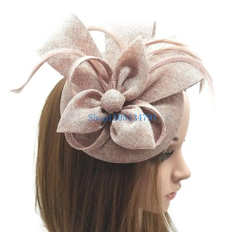 

98km Delicate Flower Meshes Fascinator Headpiece Adjustable Wedding Headpiece