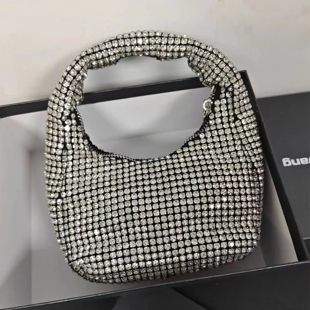 Women Sparkly Evening Bag Color Rhinestone Versatile Ladies Fashion Zipper Bag Multifunction Casual Handbag Wedding Clubs Bags