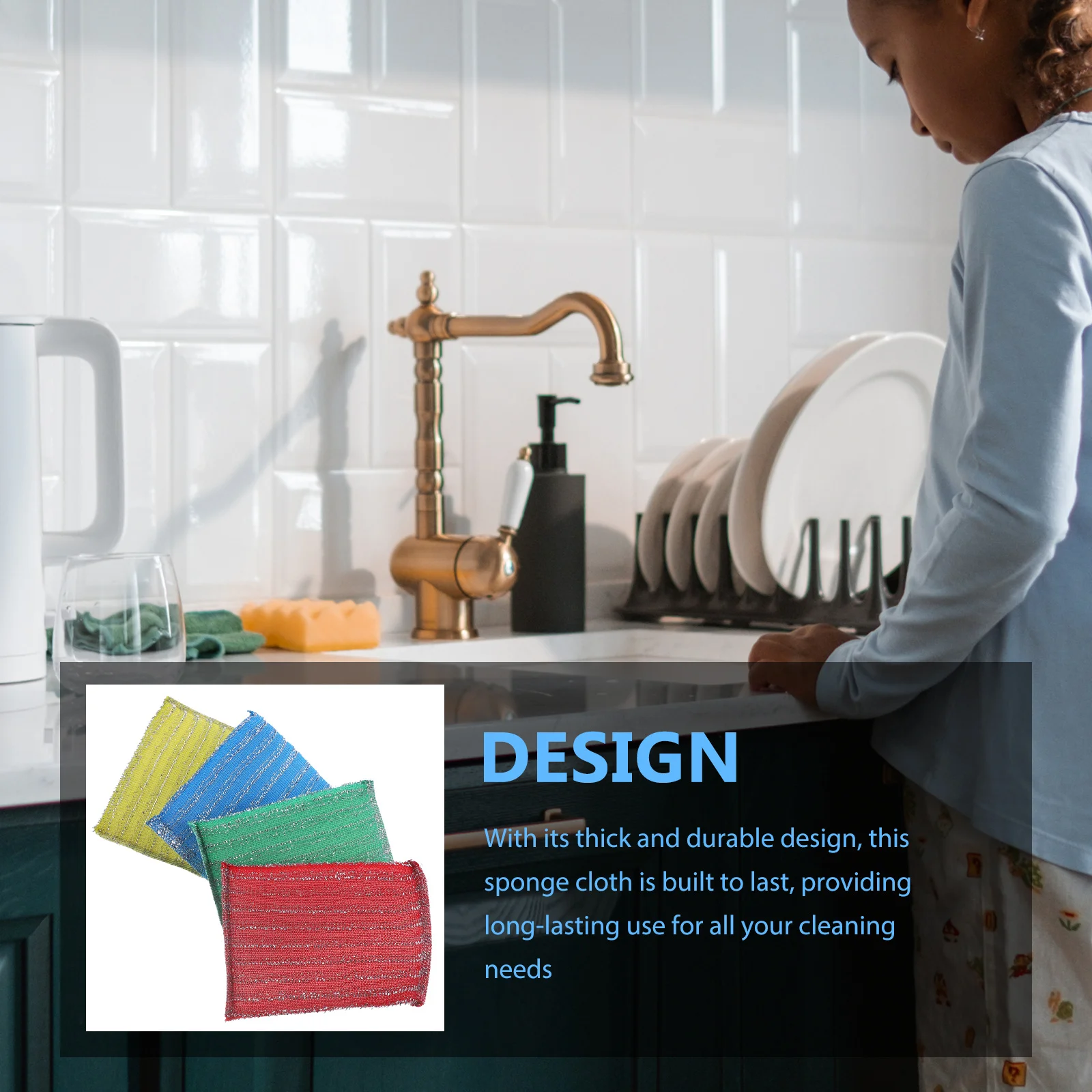 

20pcs Non-Stick Oil Cloth Thick Kitchen Cleaning Sponge Block Reusable Scrub Sponge For Dish Household Use