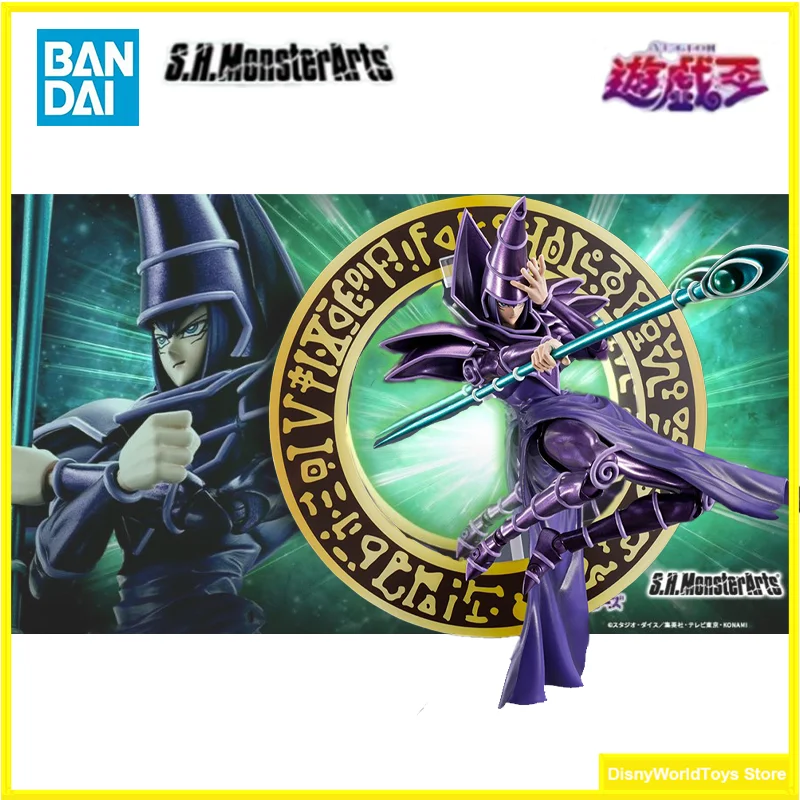 100% Original Bandai S.H.MonsterArts SHM Dark Magician Yu Gi Oh Duel Monsters In Stock Anime Collection Figures Model Toys