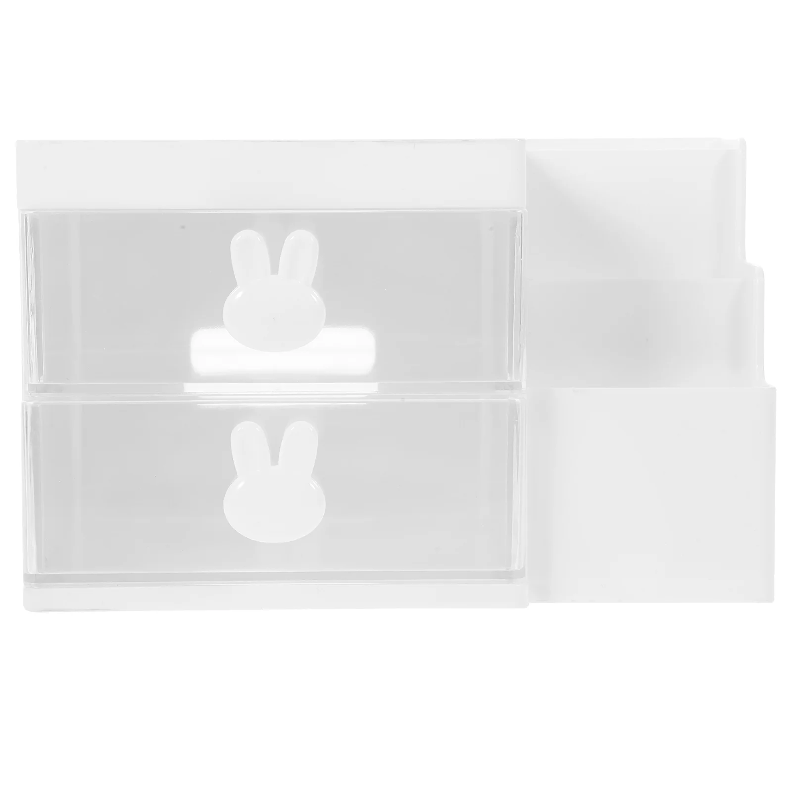 Pot Lid Holder Desktop Pen Storage Box Drawer-type Office Stationery Cosmetics Multi-Function Organizing Rack (White) Organizer