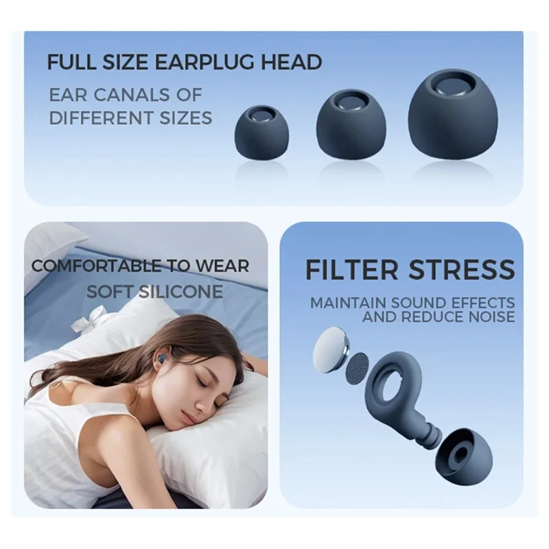 【Livraison Rapide】Anti Noise Ear Plugs For Sleep Silicone Earplugs Swimming Waterproof Ear Protector Noise Canceling Soundproof