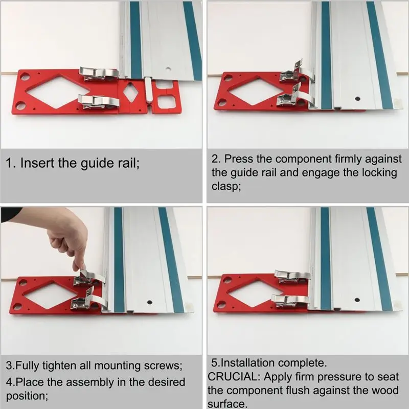 Y51A-Edge Support Right Angle CNC 90 Degree Track Saw Square For Guide For Guide Rail, For Festool, Red