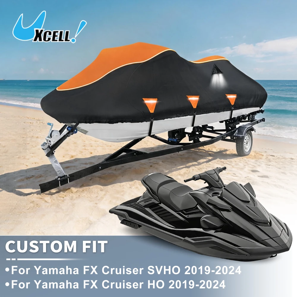 Uxcell Waterproof Yacht Cover For Jet Ski Cover 420D Anti-UV Cover For Yamaha FX Cruiser SVHO HO 2019-2024 Boat Accessories