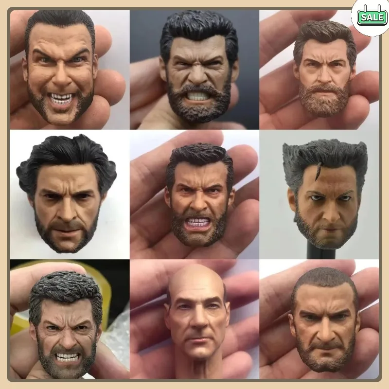 

Collects 1/6 Scale Jackman Male Head Carving PVC Head Sculpt Model Fit 12'' Soldier Action Figure Body Dolls Accessory Gift