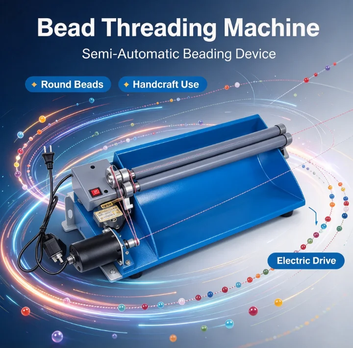 Semi Automatic Beading Machine Round Ball Bead Stringing Tool DIY Jewelry Making Kit Handcraft Pearl Threading Device Easy Use