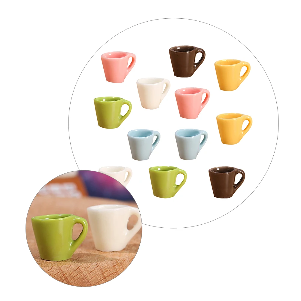 

12 Pcs Resin Miniature Cups Decorations Small House Mug Coffee naments Lasting House Home Gift Mug Set