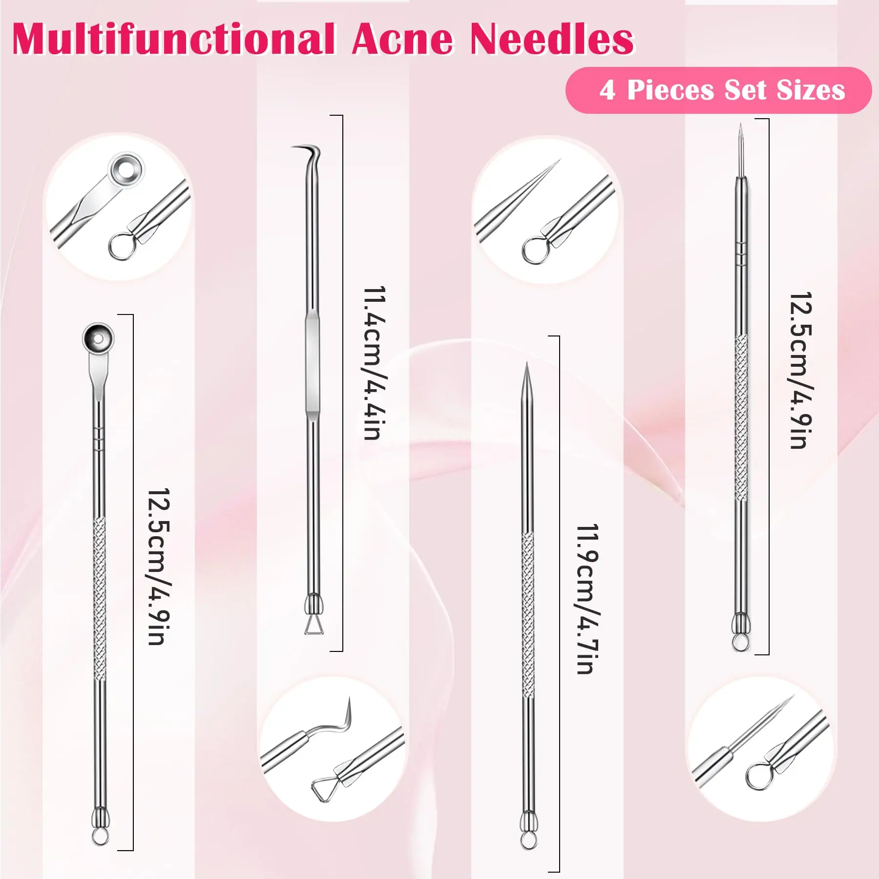Srebrny 4-pak Zestaw do usuwania zaskórników Zestaw do usuwania zaskórników - do usuwania przebarwieni, usuwania zaskórników Pielęgnacja skóry twarzy (z pudełkiem)