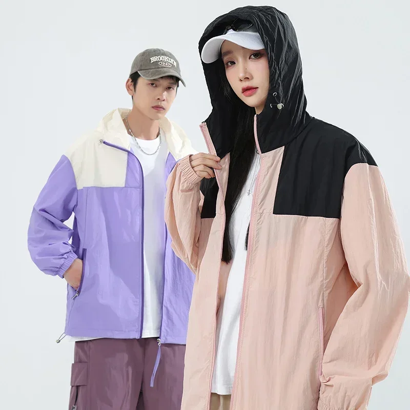 سترة خفيفة الوزن للحماية من الشمس في الهواء الطلق والمشي لمسافات طويلة ملابس الصيف الرجال التبريد الأشعة فوق البنفسجية طويلة الأكمام هوديي قميص المرأة معطف الصيد زوجين #5