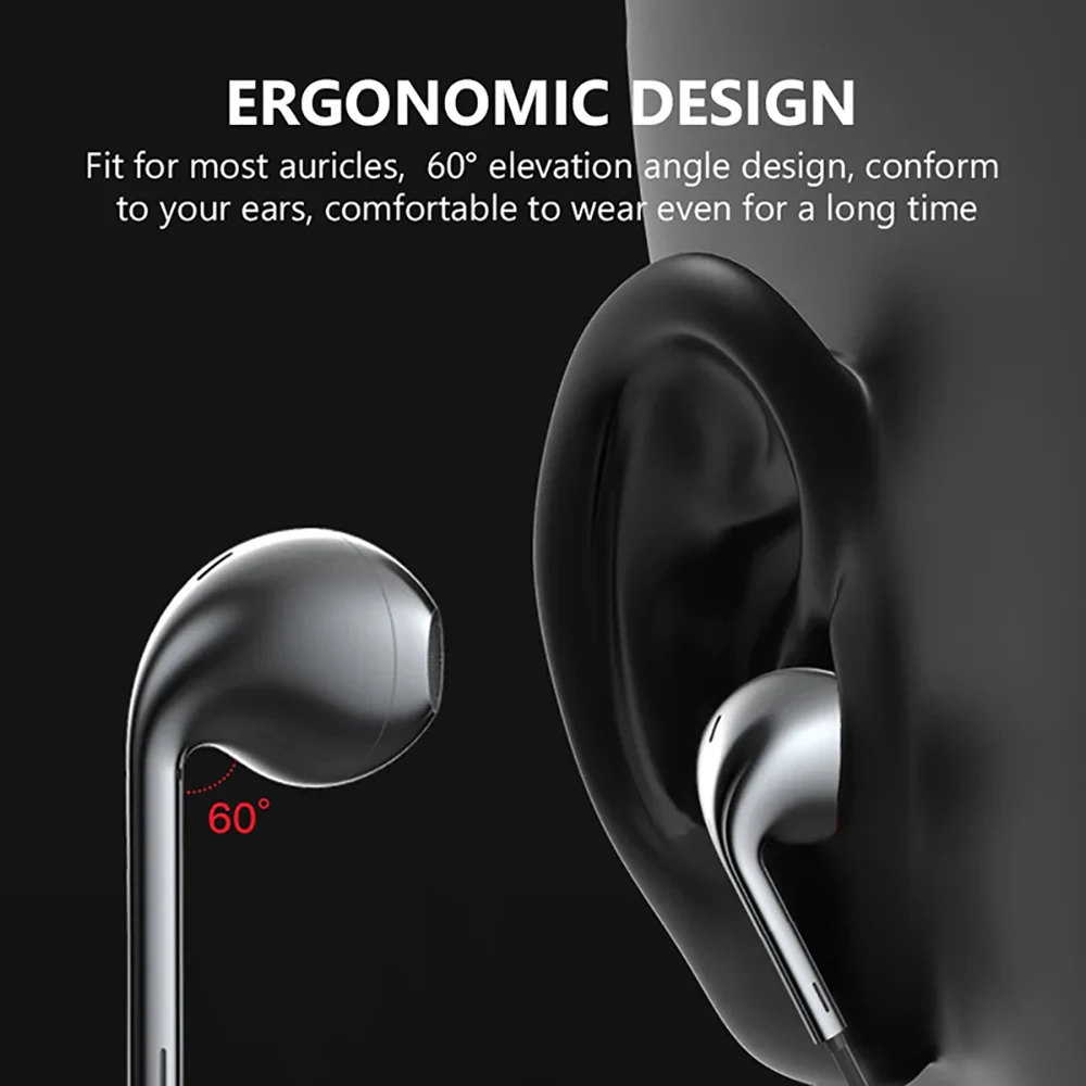 3.5mm Wired Headphones In Ear Headset Wired Game Earphones with Microphone Bass Stereo Earbuds Sports In-line Control For Phones