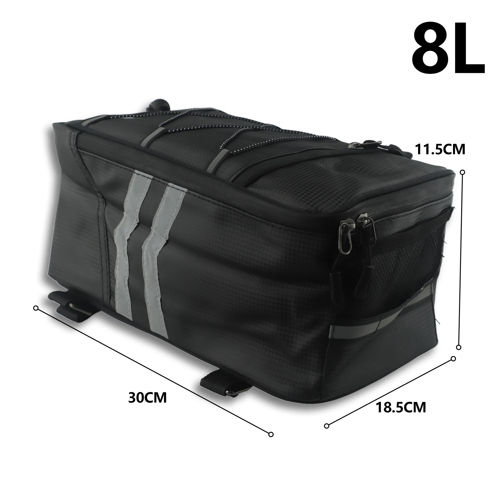 

Motorcycle Luggage Bags Additional Bags 8L Large Capacity PU PE Waterproof Motobike Rear Folding Bags 30* 18 * 11.5cm