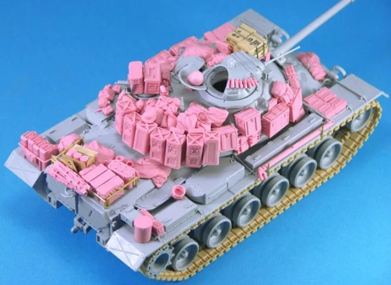 1/35 مقياس يموت الصب الراتنج نموذج تجميعها عدة حرب فيتنام الجيش الأمريكي M48A3 خزان Stowage مجموعة (بدون خزان) المفككة وغير مصبوغ