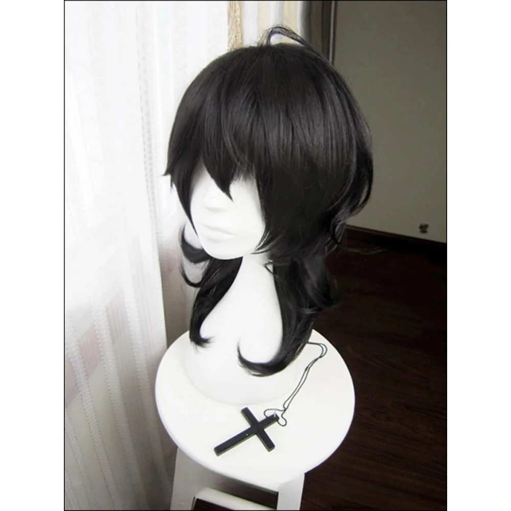 “Ensemble Stars” Rei Sakuma Black Short Hair Cosplay Wig Halloween Party Synthetic Heat-Resistant Wig Cosplay Wig