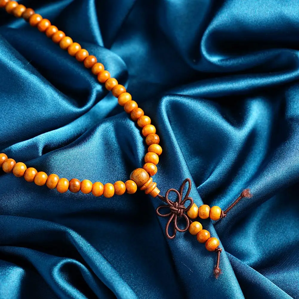 6mm Natural Sandalwood Buddhist Beads Bracelets 108 Beads Buddha Meditation Prayer Wood Beaded Bracelet layer Bangles Men Women - Image 5