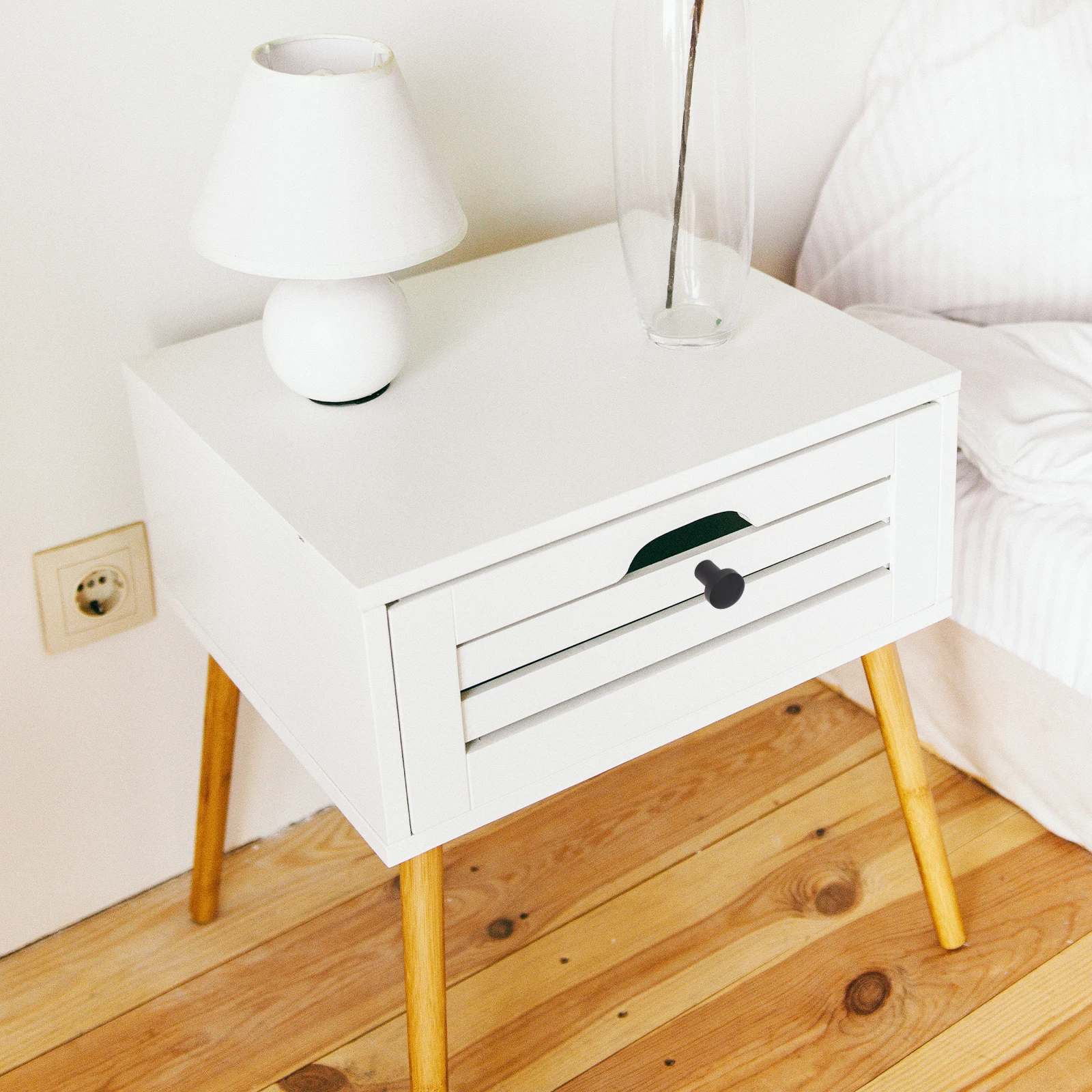 

8pcs Single Hole Round Knob Cabinet Handles Black Aluminum Alloy niture Pulls Durable Easy Install Modern Drawer Door