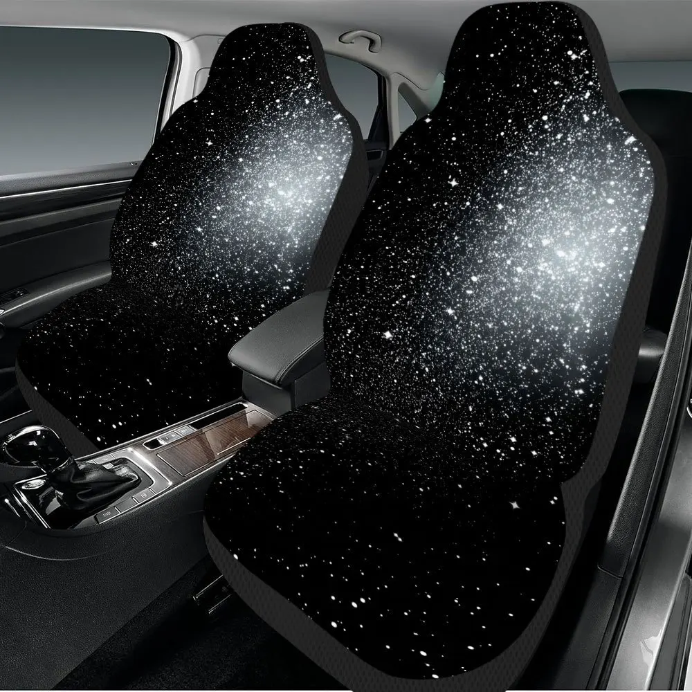 2pcs Christmas Night Sky Themed Car Seat Cover Set – Fit, Durable And Stylish Full Set Of Front Seat Covers, High-Quality Car S