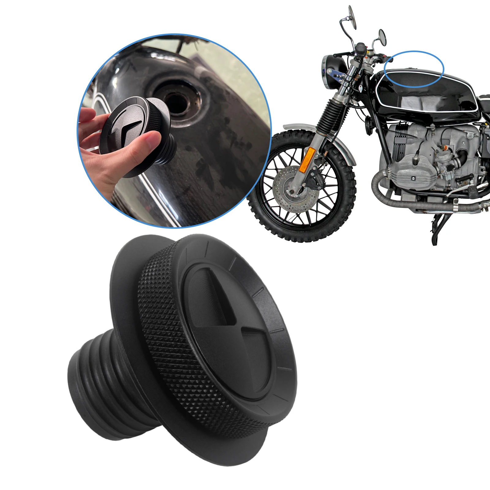 For BMW R Series R45 R75 R80 R85 R90 R100 Motorcycle Fuel Gas Tank Cap Cover Cafe Racer Petrol Fuel Gas Tank Cap Retro Oil Cover